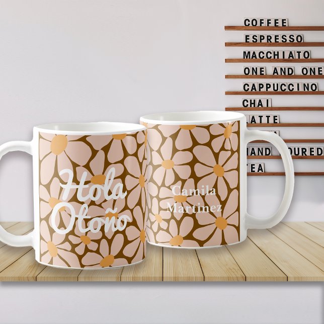 Spanish Hello Autumn Fall Vibes Personalisieren Kaffeetasse (Von Creator hochgeladen)