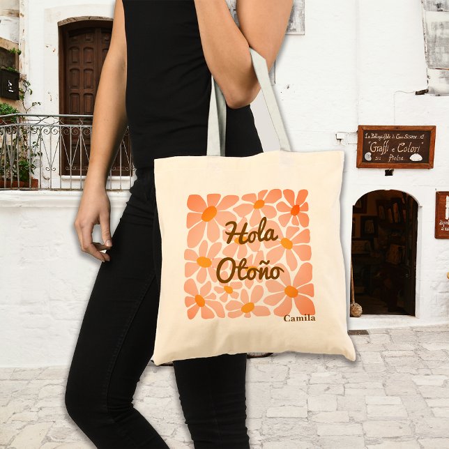 Spanish Hello Autumn Fall Vibes Personalisieren Tragetasche (Von Creator hochgeladen)
