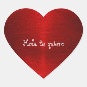 SPANISH hello i Liebe you Herz-Aufkleber