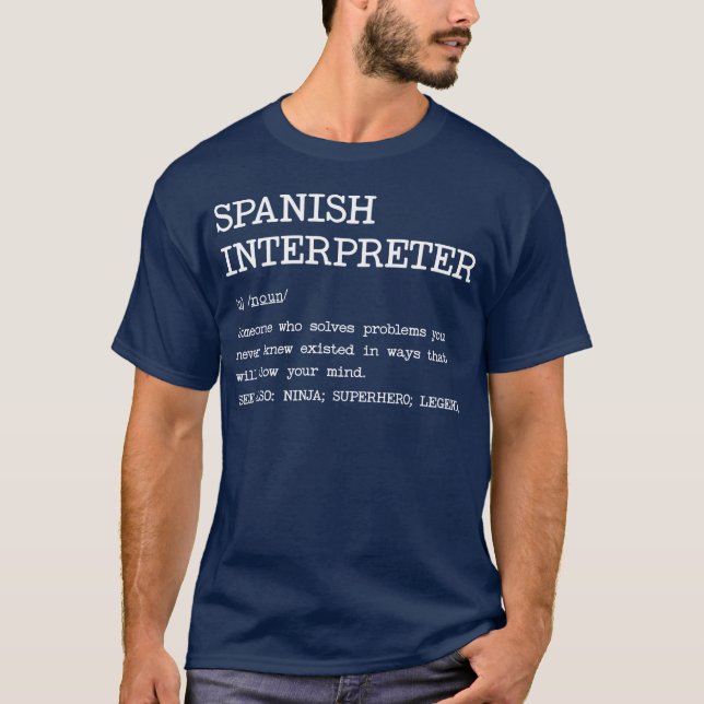 Spanish Interpreter Definition Design 70s friends T-Shirt (Vorderseite)