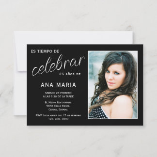 Spanish Photo Feminine Birthday Einladung