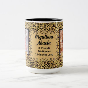 SPANISH Proud Grandmother Cheetah Print 2 Foto Zweifarbige Tasse