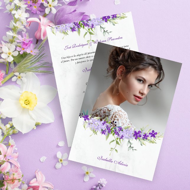 Spanish Quinceañera Photo Floral Garland in Purple (Von Creator hochgeladen)