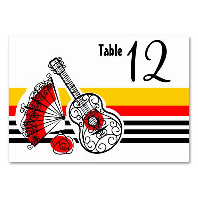 Spanish Souvenirs Classic Stripe Landschaft Tischnummer (Vorderseite)