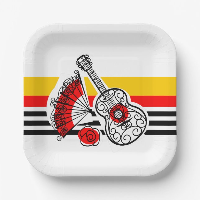 Spanish Souvenirs Classic Stripe Platz Pappteller (Vorderseite)