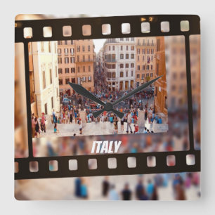 Spanish Steps Rome, Italy  Quadratische Wanduhr