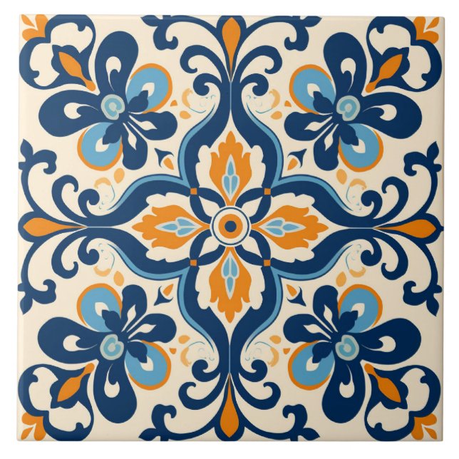 Spanish Tile Mediterranean Ceramic Tile Fliese (Vorderseite)