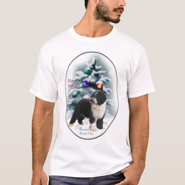 Spanish Water Dog Weihnachtsgeschenke T-Shirt (Vorderseite)