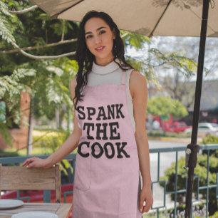 SPANK THE COOK VALENTINE'S DAY WIFE Print Apron Schürze