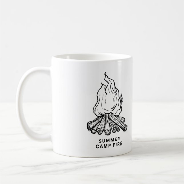 Spannung im Sommer-Waldbrand im Mags Camp Kaffeetasse (Links)