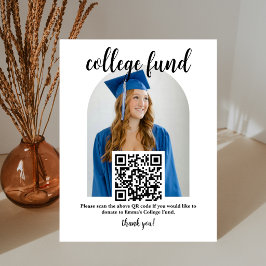 Sparbuch QR-Code-Schild mit Foto für Absolventen Sockelschild