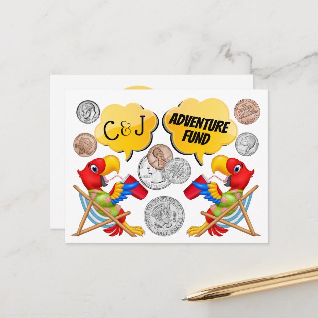 Spare Change Jar Postkarte (Vorderseite/Rückseite Beispiel)