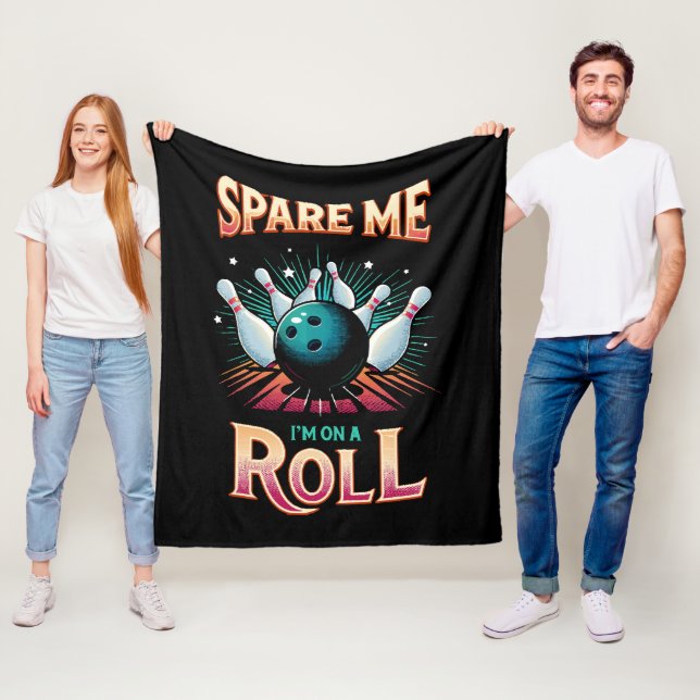 Spare me on a Roll - Bowling Fleecedecke (Beispiel)