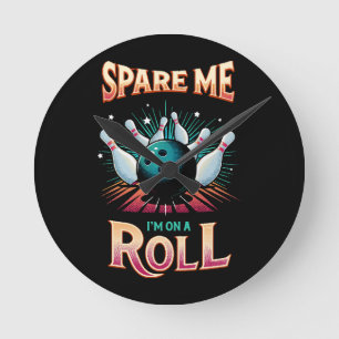 Spare mich, ich bin auf Erfolgskurs - Bowling Runde Wanduhr