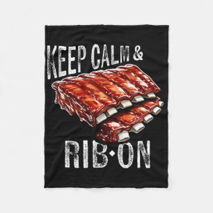 Spare Ribs Lover Behielt Calm and Rib auf Grillen Fleecedecke