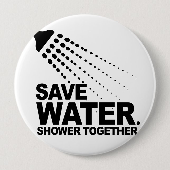 SPARE WASSER. DUSCHE ZUSAMMEN. BUTTON (Vorderseite)