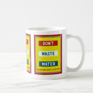Sparen Sie Wasser Kaffeetasse