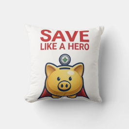 Sparen wie ein Held – Super Sparschwein  Kissen