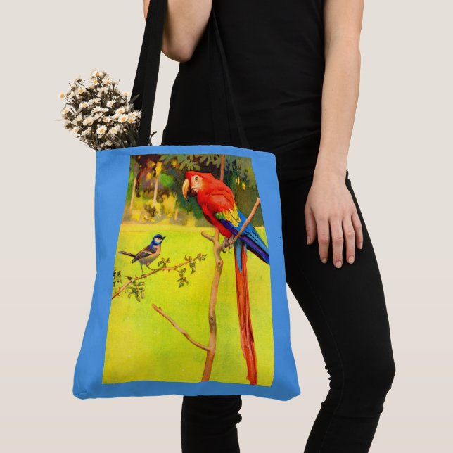Spargel- und Papageiendruck Tasche (Von Nahem)