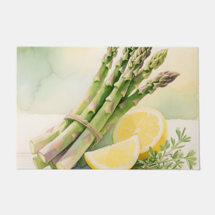 Spargel-Zitronen-Aquarell Fußmatte
