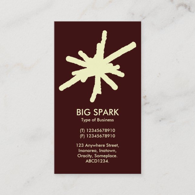 Spark - Creme auf Dk Brown Visitenkarte (Vorderseite)