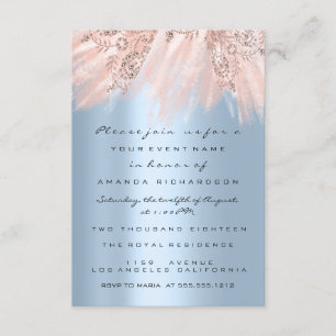 Spark Dress Rose Gold Bridal Sweet 16. Blue Einladung