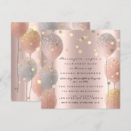 Spark Glitzer Ballon Rose Gold Bridal Sweet 16. Einladung