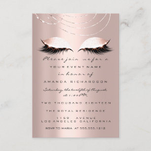 Spark Glitzer Eyes Rose Gold Bridal Sweet 16. Einladung