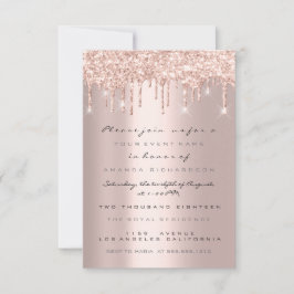 Spark Glitzer Tropfen Rose Brautparty Sweet 16. Einladung