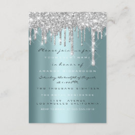 Spark Glitzer Tropfen Silver Aquamarin Bridal Swee Einladung