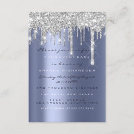 Spark Glitzer Tropfen Silver Blue Navy Bridal 16. Einladung