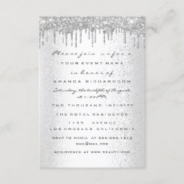 Spark Glitzer Tropfen Silver Gray Bridal Sweet 16. Einladung