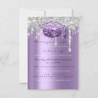 Spark Glitzer Tropfen Silver Lila Gray Gray Gradua Einladung