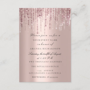 Spark Glitzer Tropfens Rose Marsala Brautparty Einladung