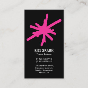 Spark - Heiß rosa auf schwarz Visitenkarte