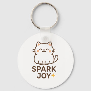 "Spark Joy Cat Keyring - Pastel Niedliche ästhetis Schlüsselanhänger