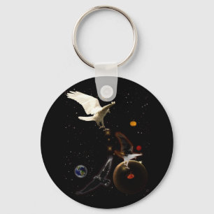 "Spark of Creation" Weißer Raven Geschenke Schlüsselanhänger