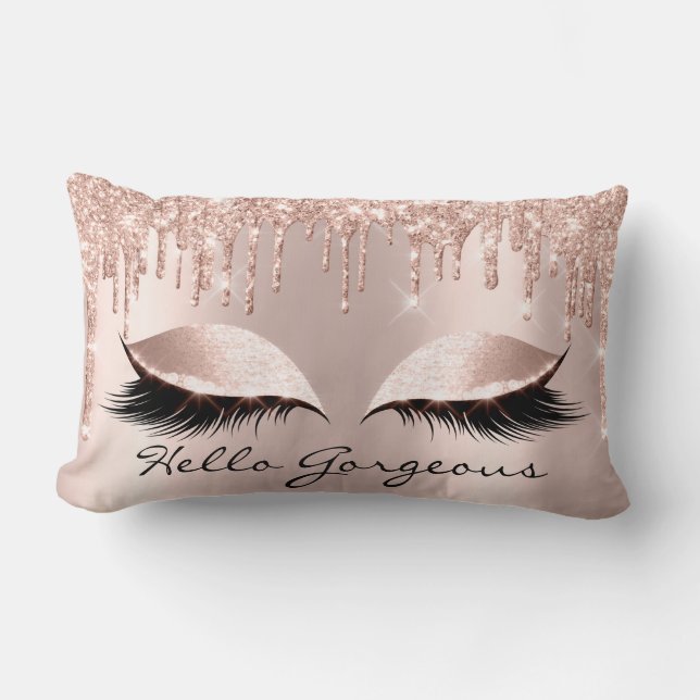 Spark Rose Gold Tropfen Makeup Lashes Hallo wunder Lendenkissen (Vorderseite)
