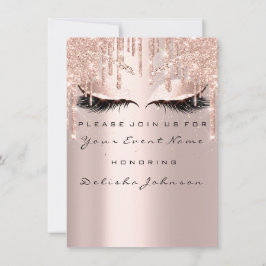 Spark Sweet 16. Glitzer Tropfens Bridal Makeup Einladung