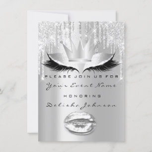 Spark Sweet 16. Tropfen Bridal Makeup Crown Gray Einladung