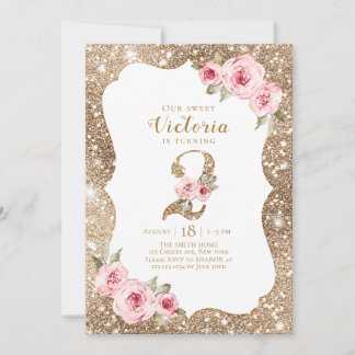 Sparkeller Glitzer und rosa Blütenblätterdach 2. G Einladung