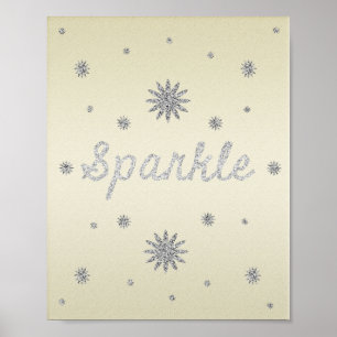 Sparkgelb mit Silberbesteck aus Glitzer Poster