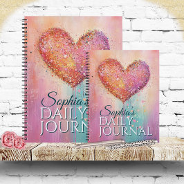 Sparking Watercolor Heart For Every Thought Notizbuch