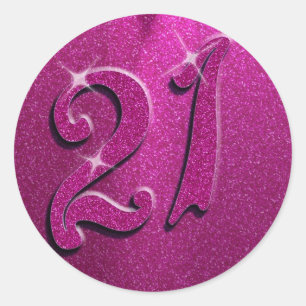 Sparkle 21. Rosa Geburtstagsparty Sticker