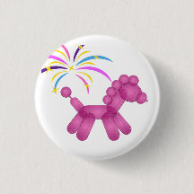 Sparkle Balloon Pony Party Animal Button