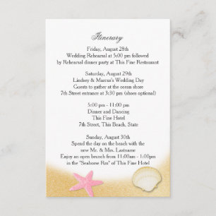 Sparkle Beach Seashell Pink Hochzeitstag Einladung