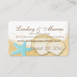 Sparkle Beach Wedding Information Cards Begleitkarte