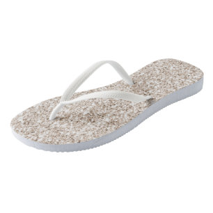 Sparkle Blush Cream Glitz Glitzer Flip Flops