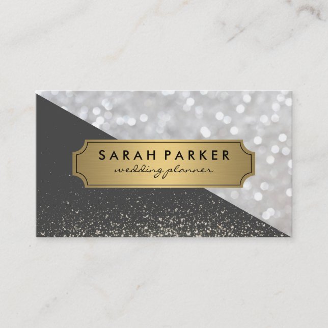 Sparkle Bokeh mit dem Metallic-Gold-Siegel für Imi Visitenkarte (Vorderseite)