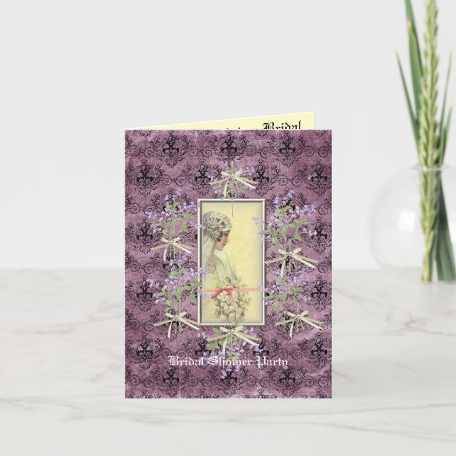 Sparkle & Bows Bridel Dusche Einladung (Vorderseite)